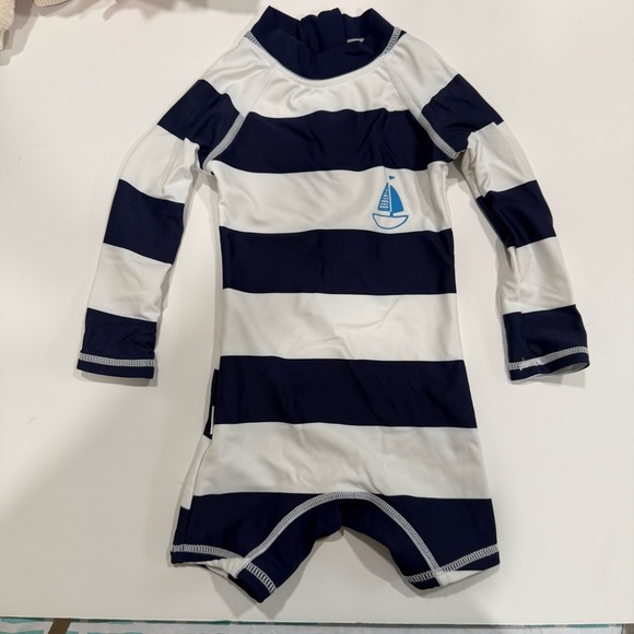 Baby Swimsuit UPF 50+ Sun Protection One Piece Zipper Bathing Suit 3-6months - Picture 1 of 3